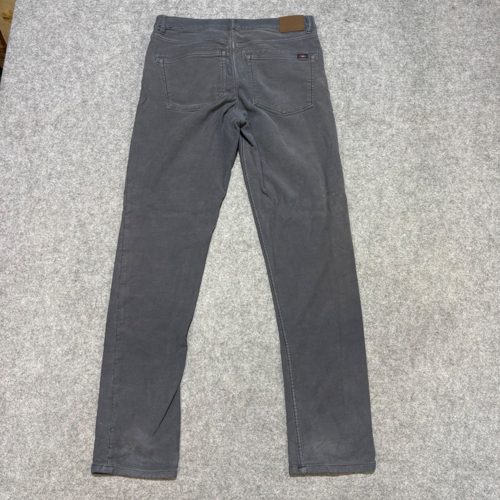 Faherty Brand Mens 31 Charcoal Gray 5 Pocket Slim Straight Pants 0358
